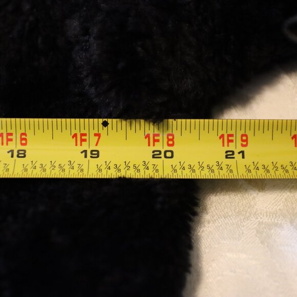 Vintage Black Esprit Faux Fur Lined Coat Size Large - Picture 9 of 11